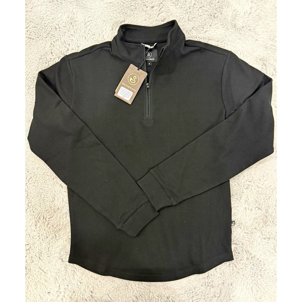 Swannies Golf Emery Quarter Zip Black Men's Small